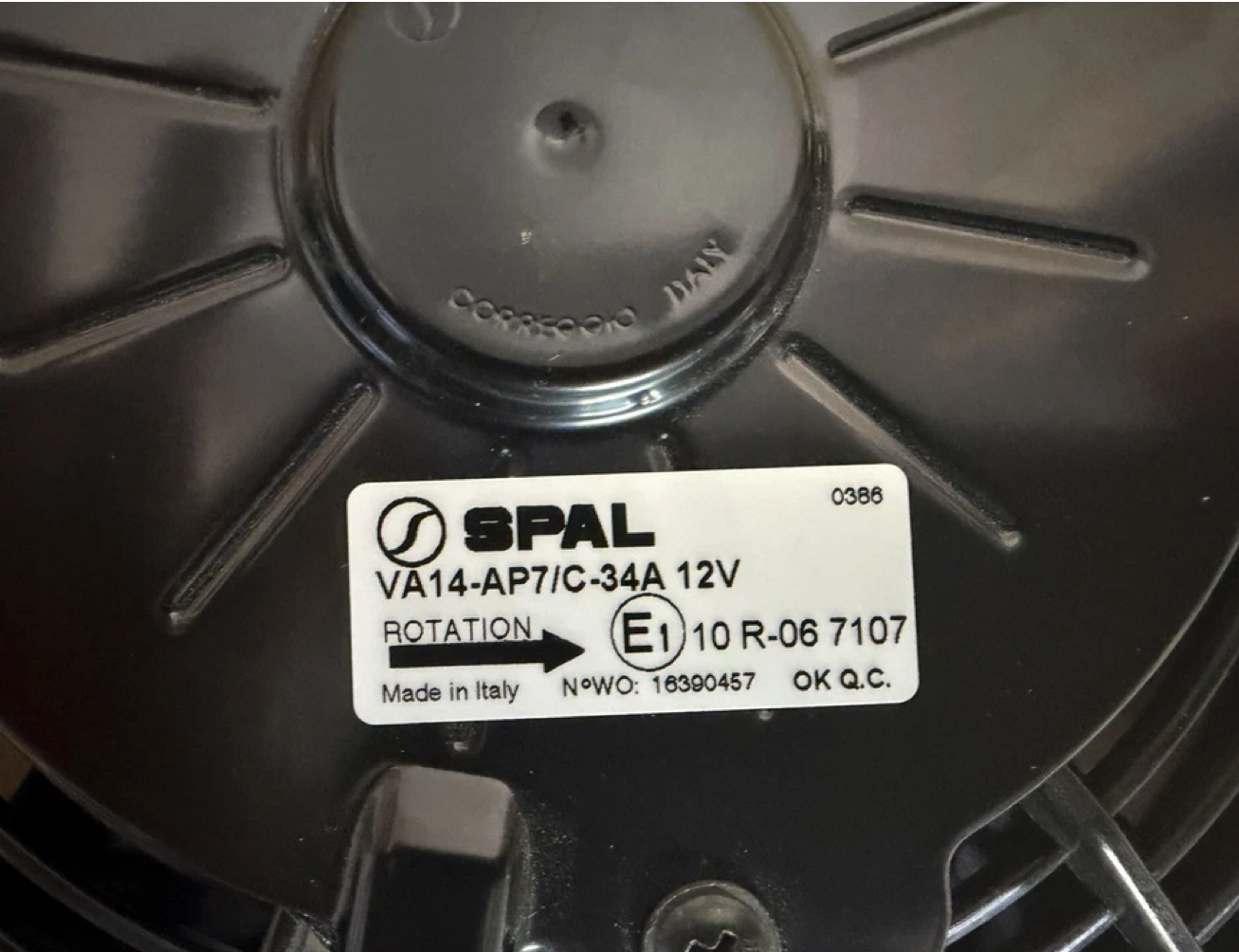 VA14-AP7/C-34A Genuine Spal 7.5" Condenser Fan Assembly, Puller, 12V