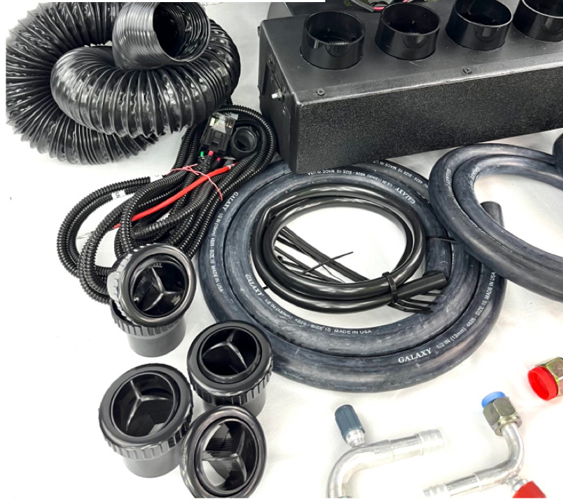 UNIVERSAL IN DASH EVAPORATOR 450-000 with 4 Vents and flex duct hose HEAT& COOL