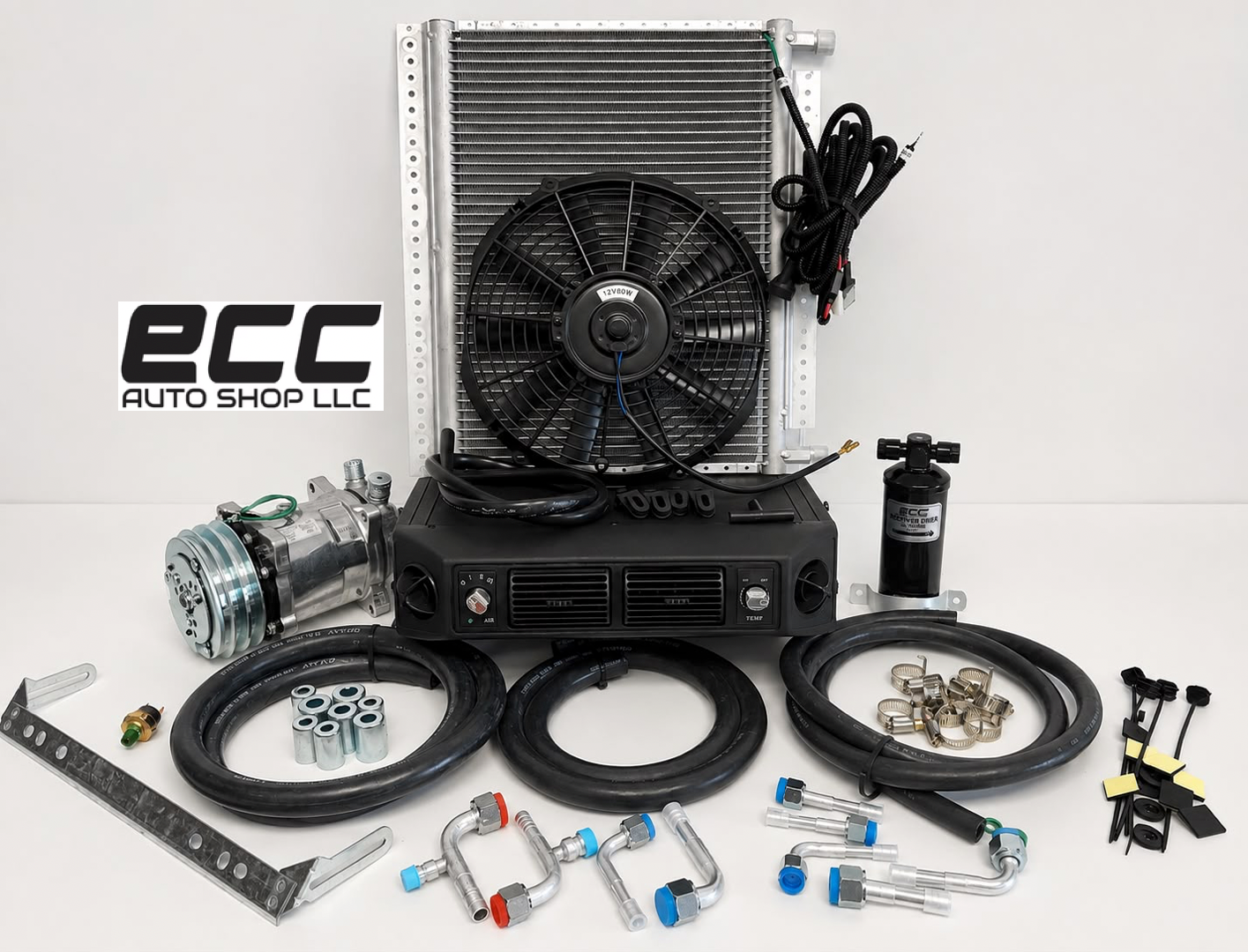 Underdash AC Unit Quiet, Fast Cooling for Classic Car 404-100 CONDENSER 20*12H/C