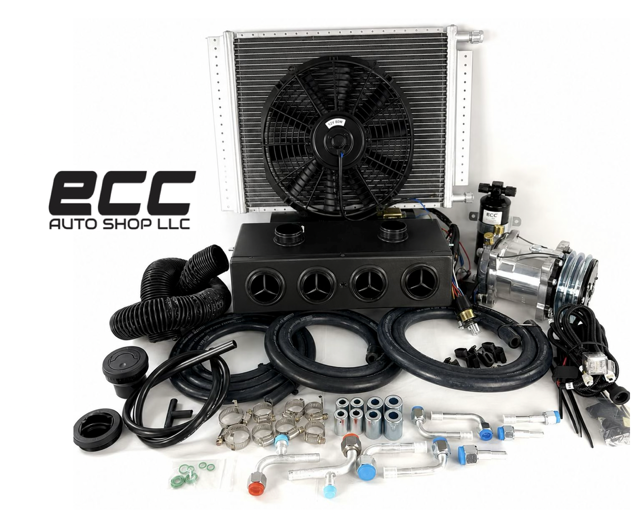 A/C KIT UNIVERSAL UNDER DASH HEAT & COOL 404 2 AUXILIARY DEFROSTER BLACK VENT