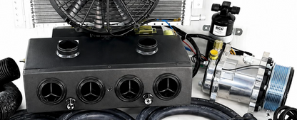 A/C KIT UNIVERSAL UNDER DASH H &C 404-0 BLACK VENTS DEFROSTER VENT PV8 SW