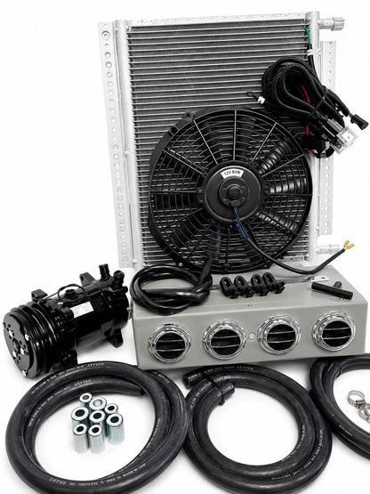 A/C KIT UNIVERSAL UNDER DASH EVAPORATOR 432-0 SHG CONDENSER 20*12-COMPRE2ABLACK