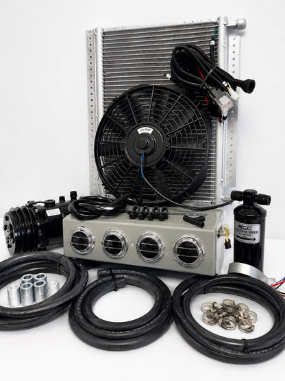 A/C KIT UNIVERSAL UNDER DASH EVAPORATOR 432-0 SHG CONDENSER 20*12-COMPRE2ABLACK