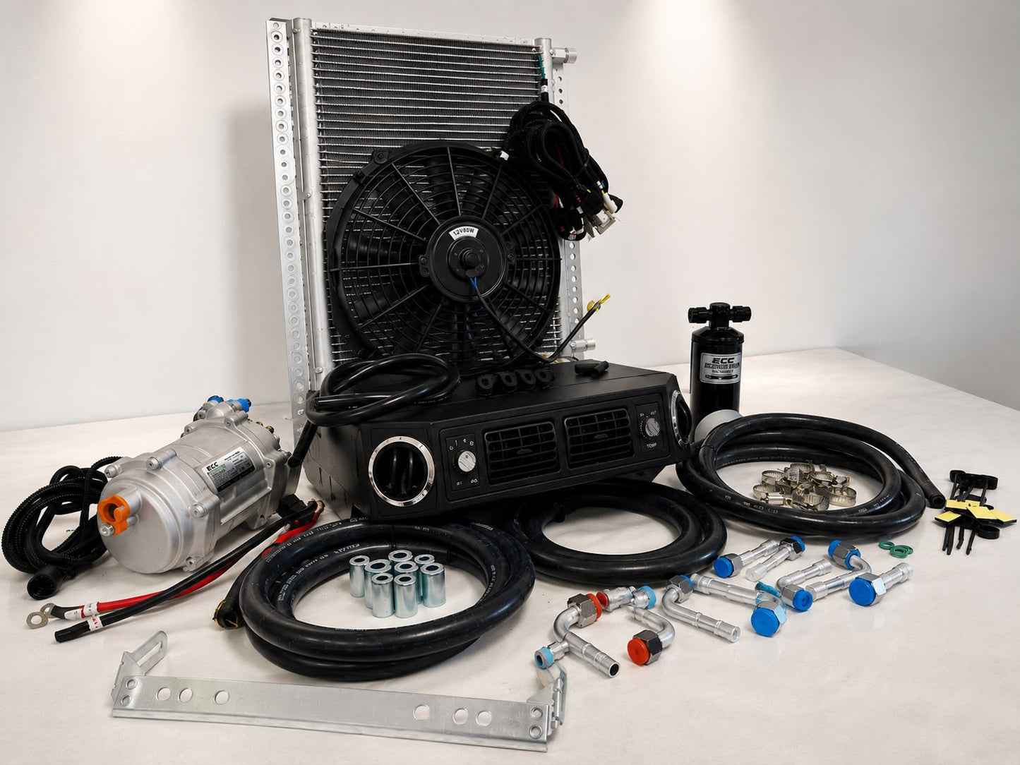 A/C KIT UNIVERSAL UNDERDASH EVAPORATOR 432-100 H/C 12V CONDENSER 20*12 ELECTRIC