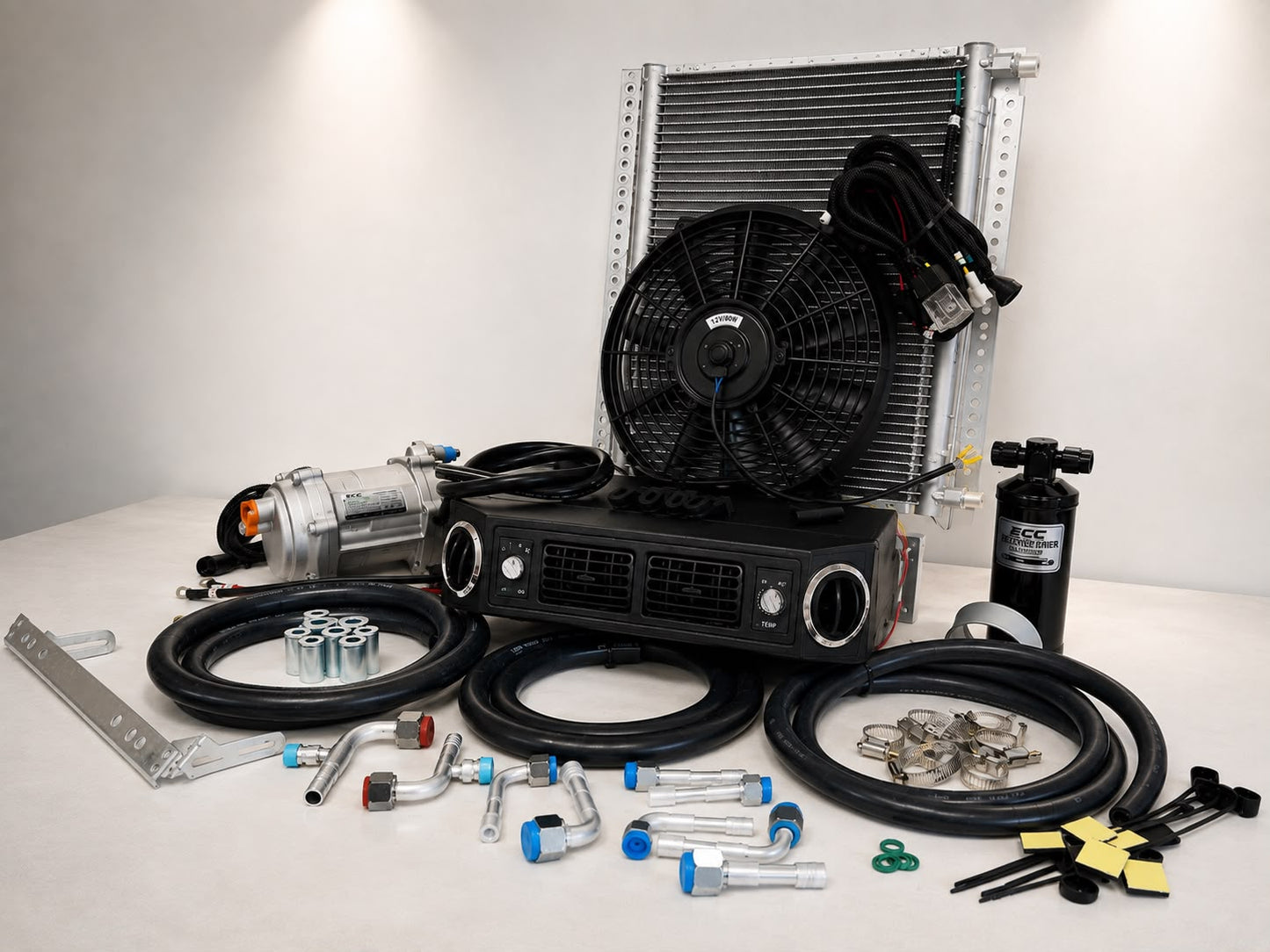 A/C KIT UNIVERSAL UNDERDASH EVAPORATOR 406-100 H/C 12V CONDENSER 20*12 ELECTRIC