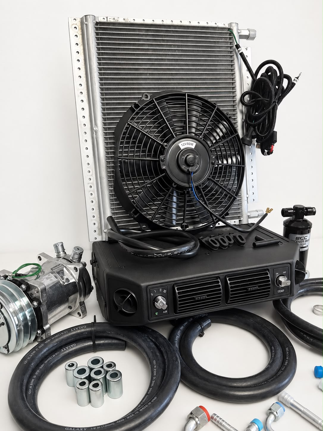 Underdash AC Unit Quiet, Fast Cooling for Classic Car 404-100 CONDENSER 20*12H/C