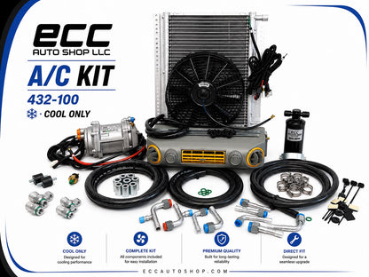 UNIVERSAL UNDERDASH EVAPORATOR A/C KIT 432-100GREY CONDENSER 20*12 ELECTRIC-C/O