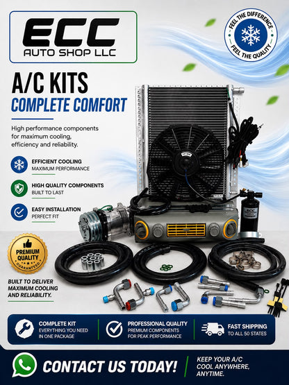 A/C KIT UNIVERSAL UNDERDASH 432-10 GREY CONDENSER 20X12 C/O COMPRESSOR 2A SILVER
