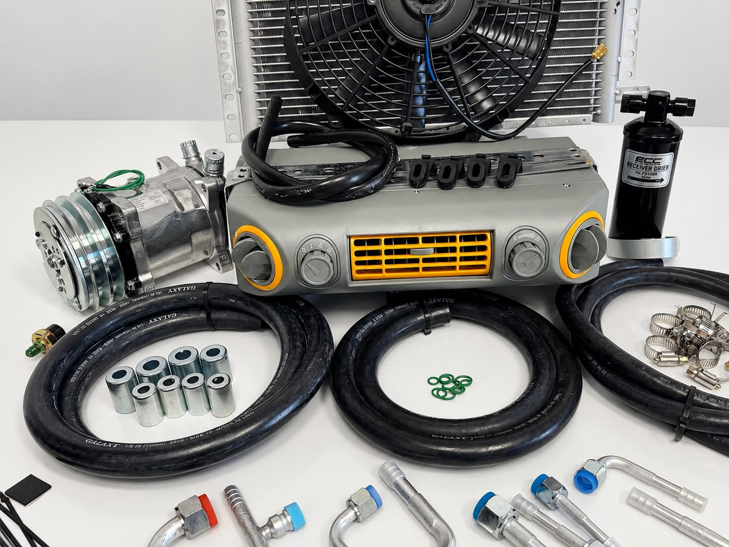 A/C KIT UNIVERSAL UNDERDASH 432-10 GREY COOL ONLY COMPRESSOR 2A SILVER 12VOLT