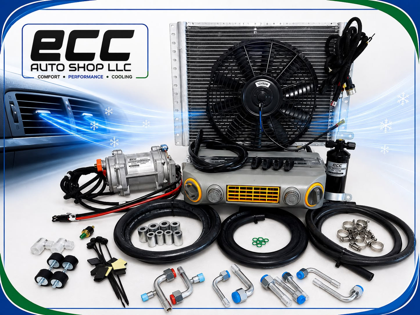 A/C KIT UNIVERSAL UNDERDASH 432-10 GREY COOL ONLY COMPRESSOR ELECTRIC 12VOLT