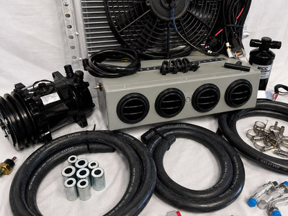 A/C KIT UNIVERSAL UNDER DASH EVAPORATOR 432 SHG VENTS BLACK COMPRESSOR 2A BLACK