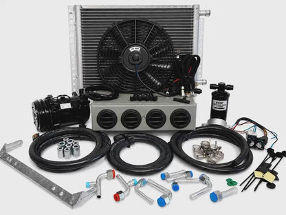 A/C KIT UNIVERSAL UNDER DASH EVAPORATOR 432 SHG VENTS BLACK COMPRESSOR 2A BLACK
