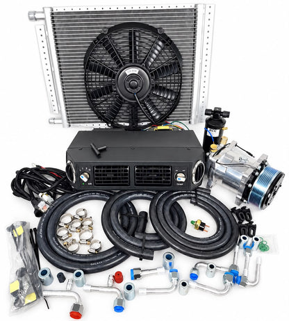 NEW A/C KIT UNIVERSAL UNDER DASH -SERPENTINE COMPRESSOR KIT AIR CONDITIONER 12V