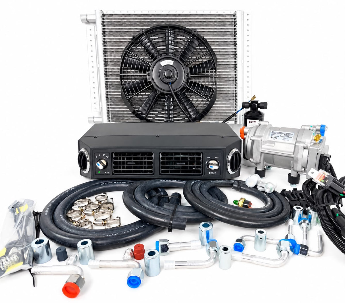 A/C KIT UNIVERSAL 202-100 UNDER-DASH 100% ELECTRIC 12V DC 14H x 16L CONDENSER